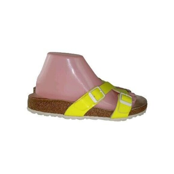 Birkenstock Shoes - Birkenstock Yao neon yellow patent leather sandals, women's size 39